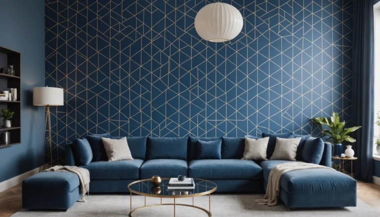 papier peint géométrique bleu