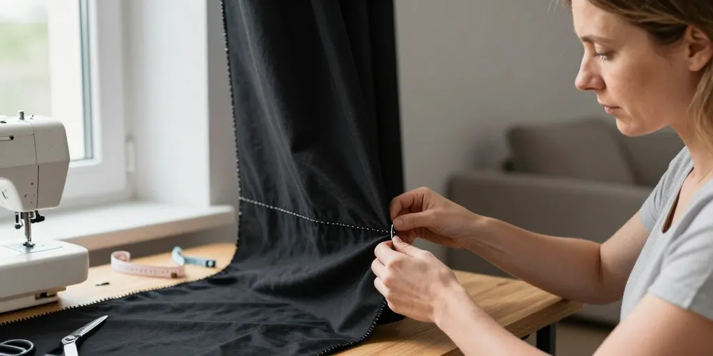 comment doubler un rideau avec du tissu occultant